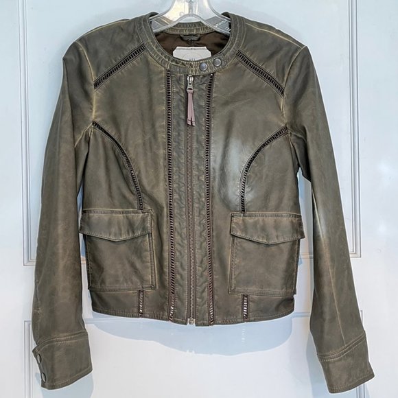 Anthropologie Hei Hei Vegan Leather Bomber Jacket - SP - Picture 1 of 10